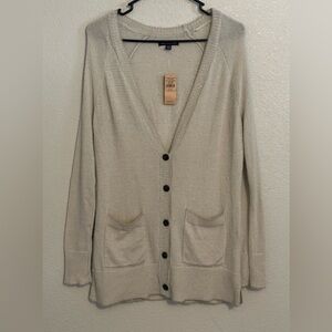 NWT American Eagle Outfitters Cream Button Down Cozy Cardigan Sweater